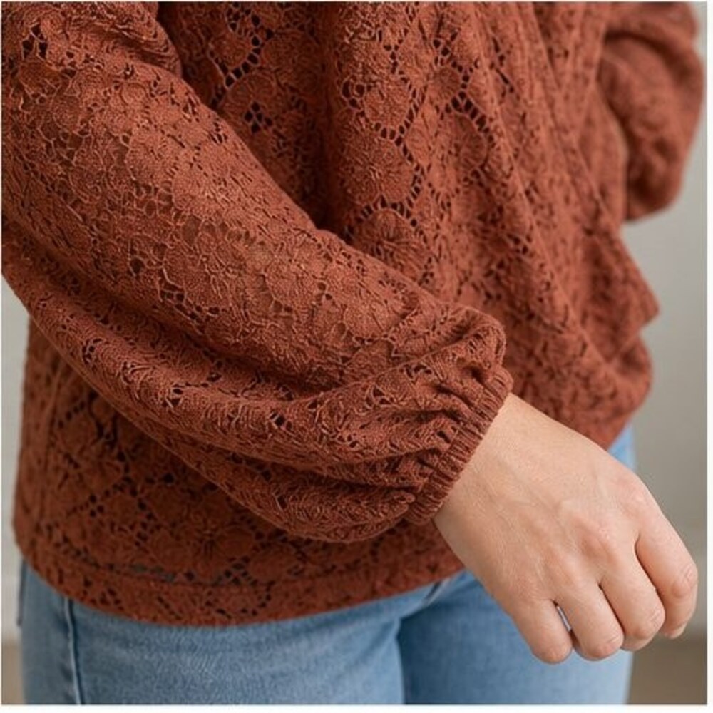 Rust Wrap Blouse - Picture 5 of 6